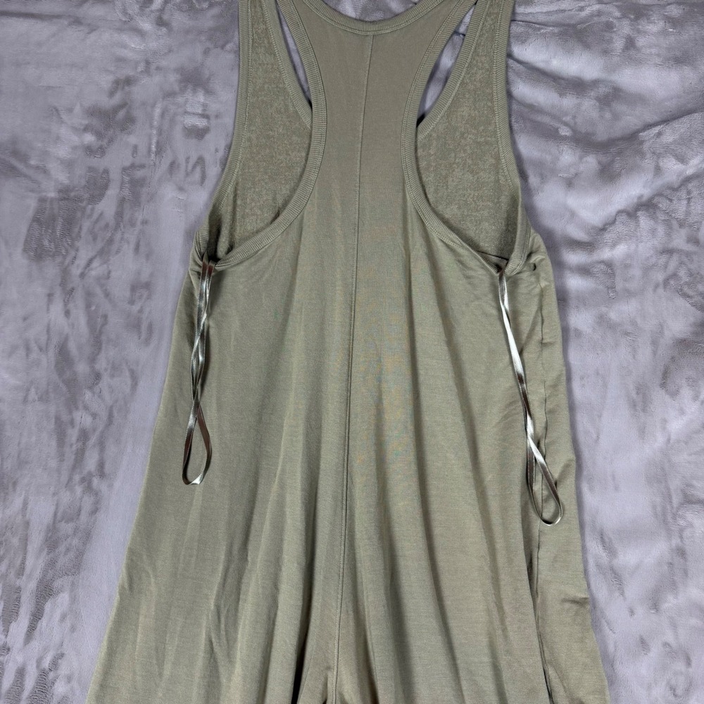 Athleta Womens Small Olive Green Racerback Knit Wide Leg Jumpsuit Loungewear - Picture 7 of 7